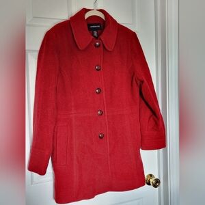 London Fog Red Wool Blend Coat